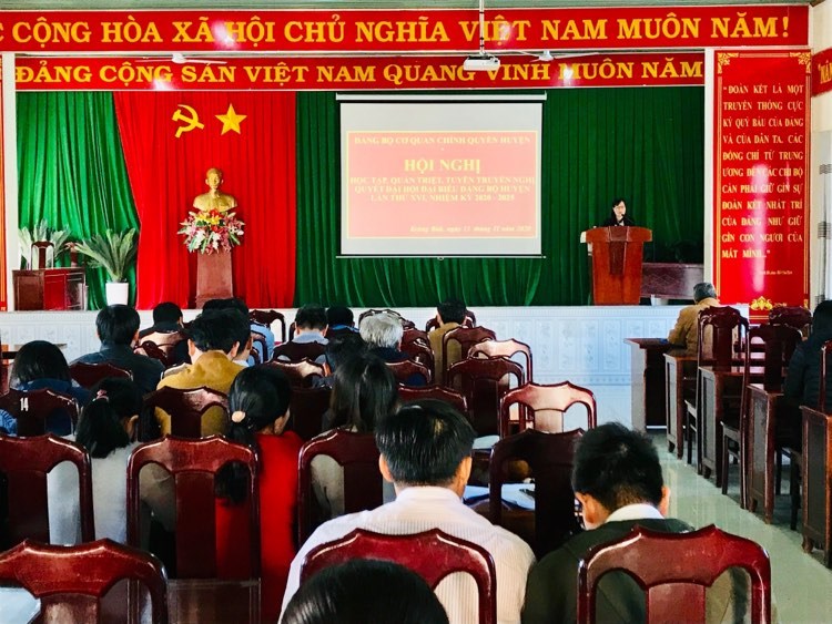 Hội nghị học tập, quán triệt, tuyên truyền Nghị quyết Đại hội Đại biểu Đảng bộ huyện lần thứ XVI, nhiệm kỳ 2020 – 2025